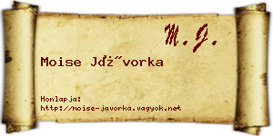 Moise Jávorka névjegykártya